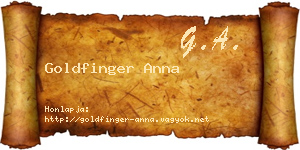 Goldfinger Anna névjegykártya